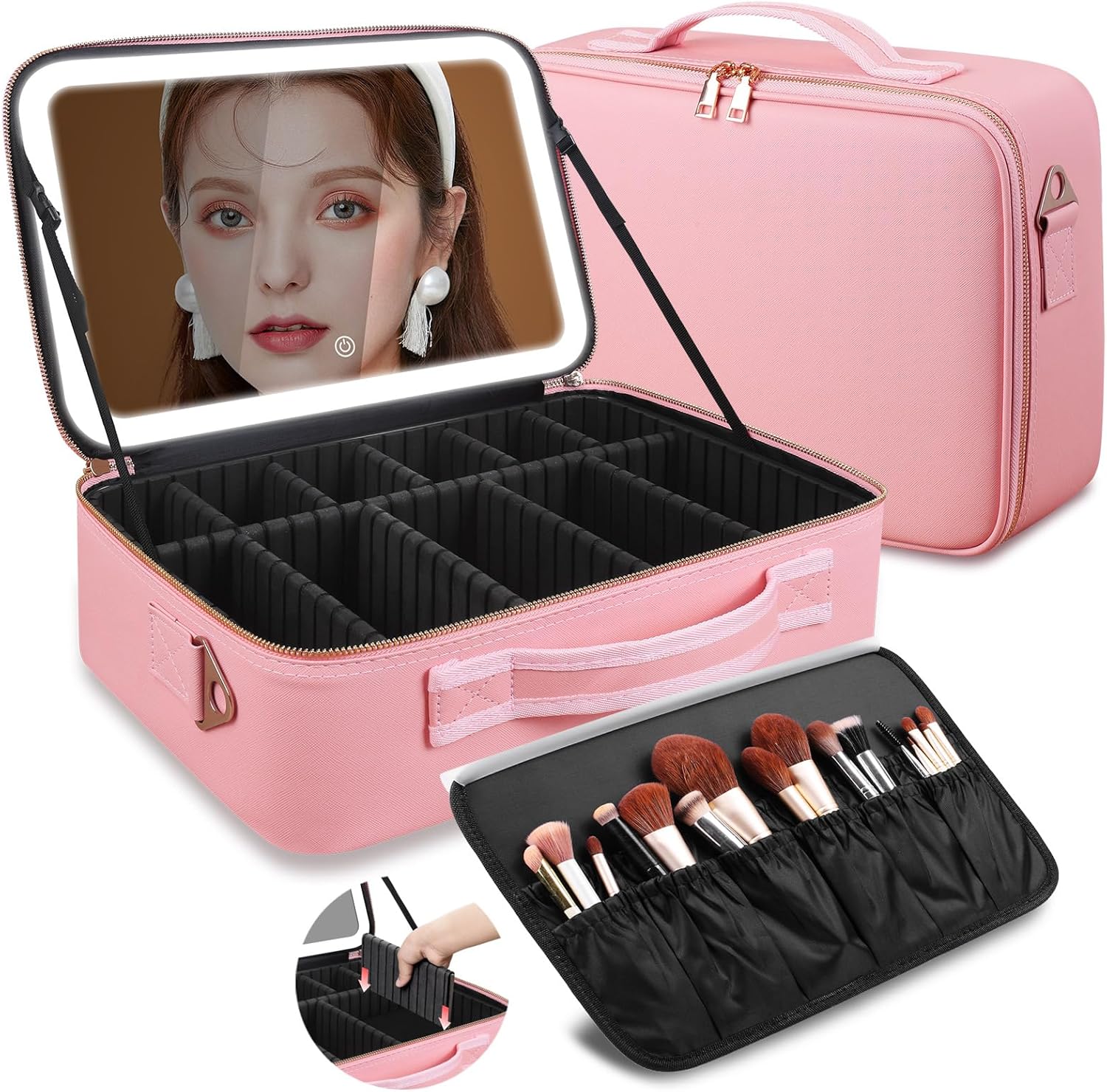 Cosmetic Bags - حقيبة مكياج كبيرة السعة 15''×11'' مع