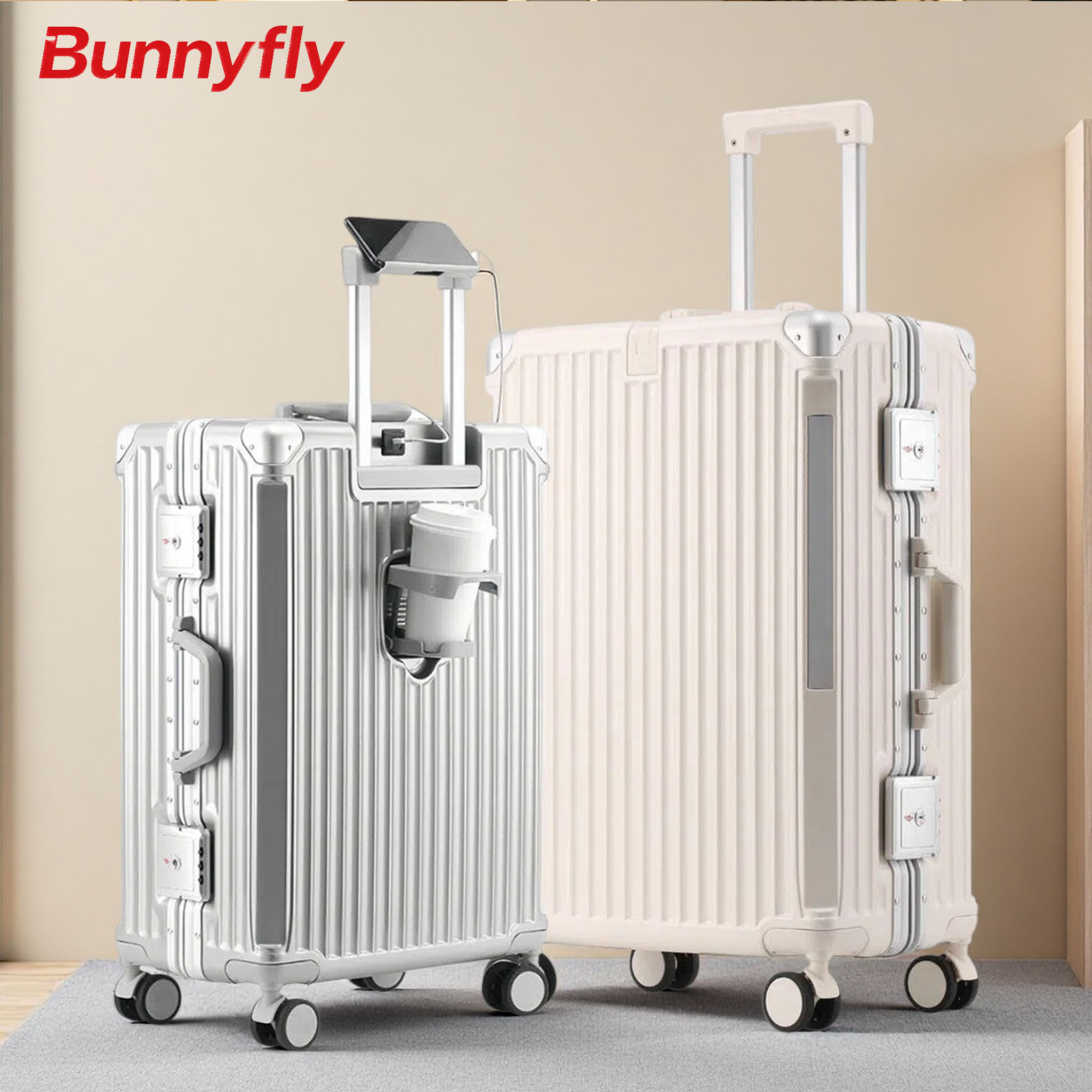 حقيبة سفر BunnyFly 20 24 26 بو - مراجعة Aluminum Frame Carry On Luggage وسعره