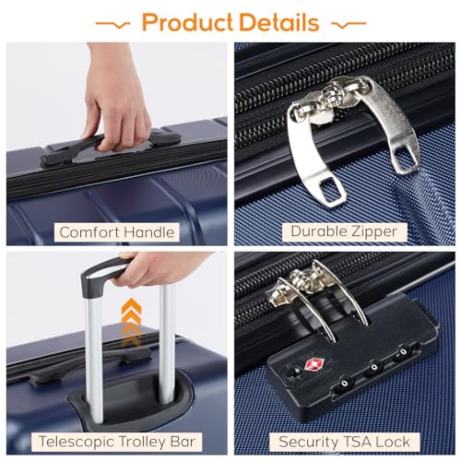 مجموعة حقائب سفر من 3 قطع: حقا - مراجعة Expandable Hard Shell Luggage Set وسعره