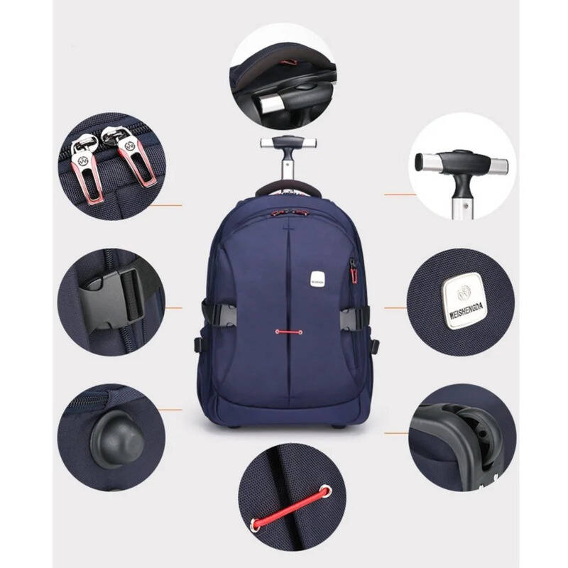 حقيبة ظهر بعجلات للسفر والركاب - مراجعة Foldable Rolling Luggage Bag وسعره
