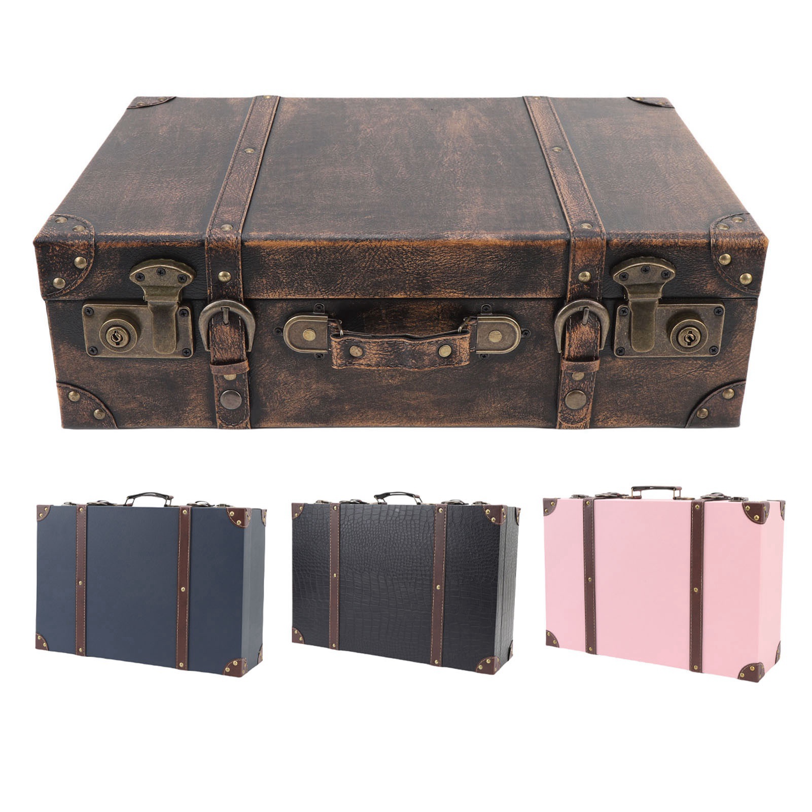 صندوق حقيبة سفر عتيق الطراز، د - مراجعة Retro Vintage Trunk Suitcase وسعره