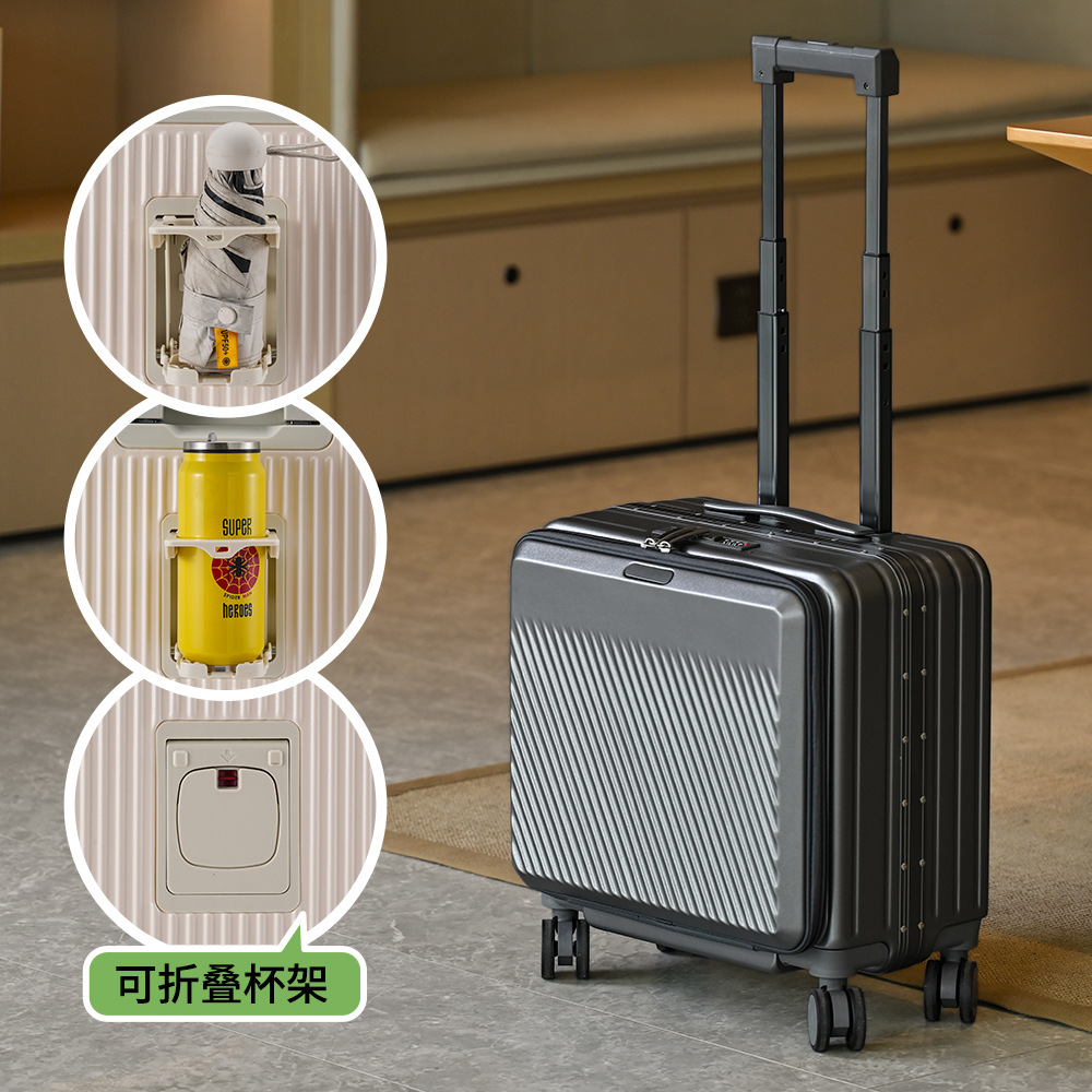 حقيبة سفر بفتحة أمامية 18 بوصة - مراجعة Aluminum Frame Carry On Luggage وسعره