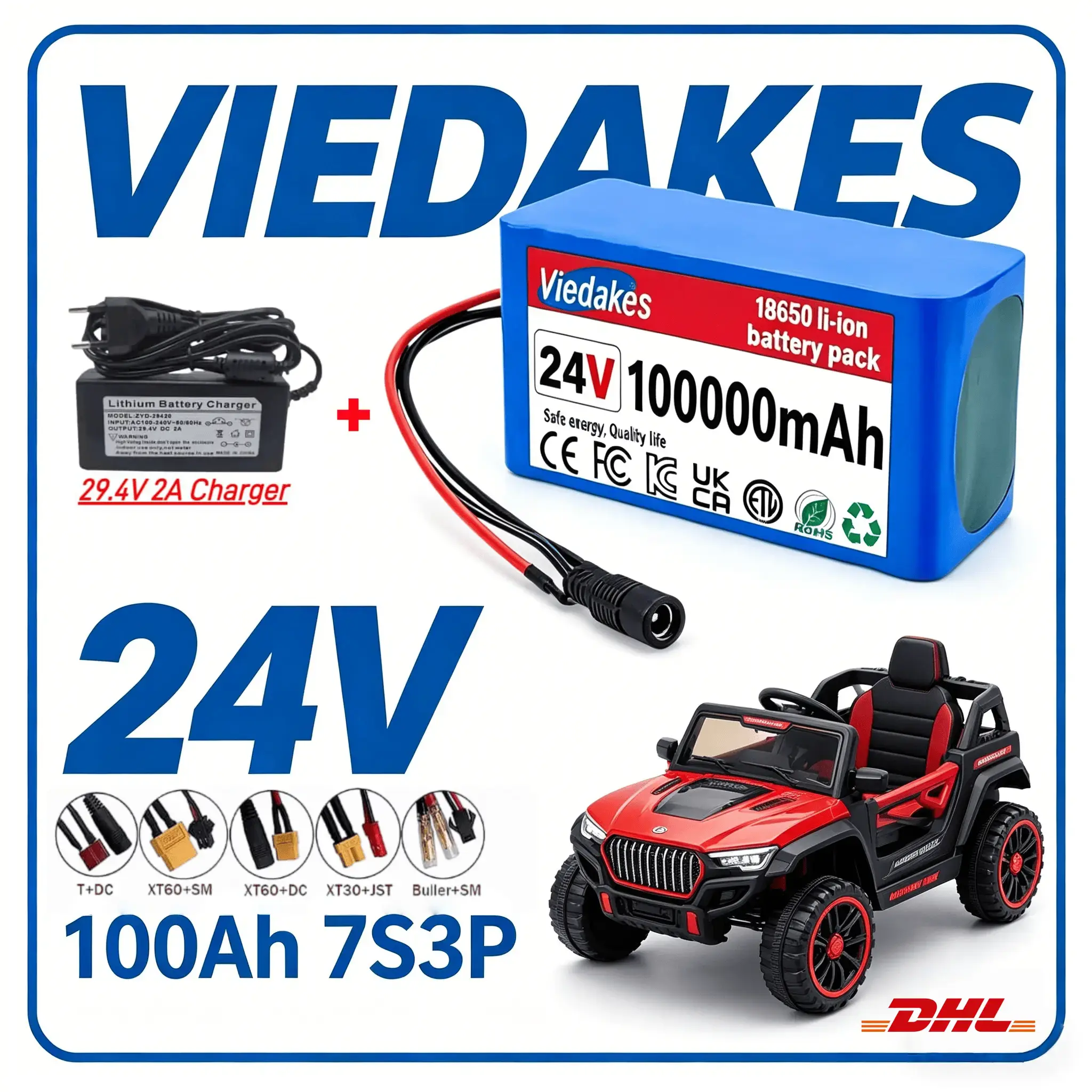 ✈️ ✈️ بطارية VIEDAKES 24 فولت  - مراجعة Kids Ride On Suitcase Scooter وسعره