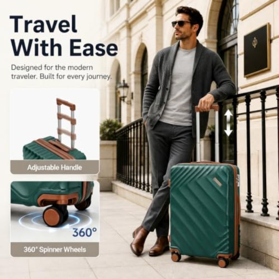مجموعة حقائب سفر قابلة للتوسيع - مراجعة Expandable Hard Shell Luggage Set وسعره