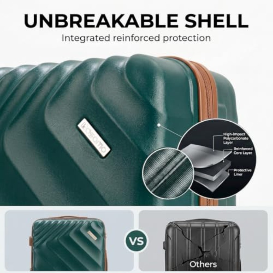مجموعة حقائب سفر قابلة للتوسيع - مراجعة Expandable Hard Shell Luggage Set وسعره