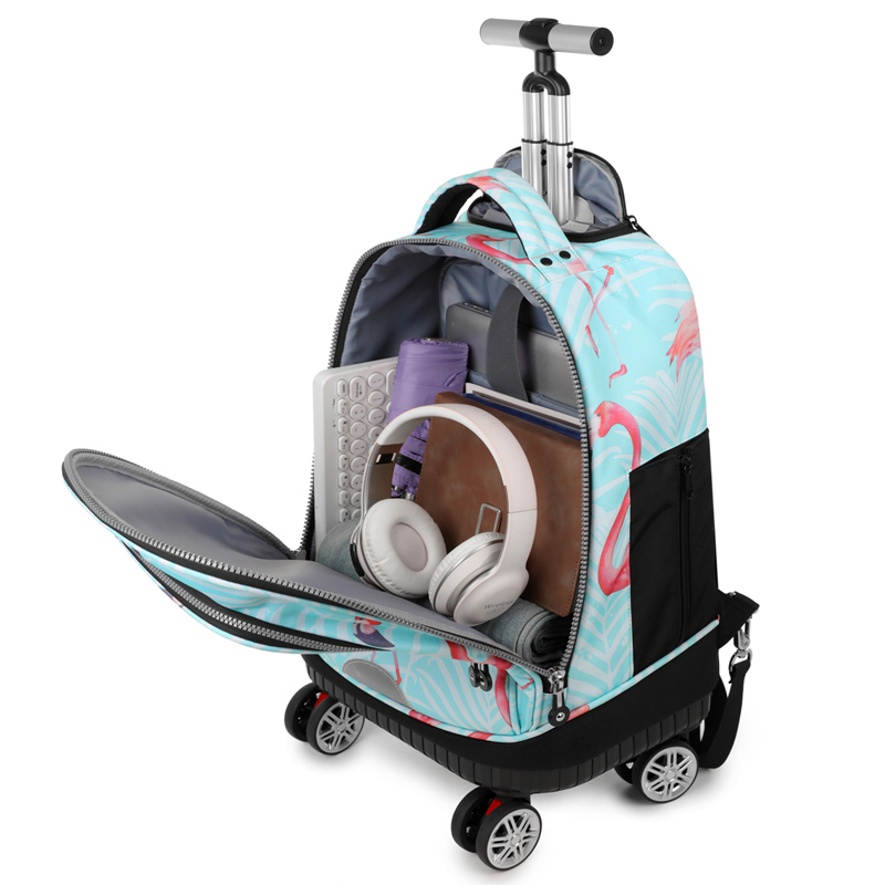 حقيبة ظهر دوارة بعجلات دوارة،  - مراجعة Foldable Rolling Luggage Bag وسعره
